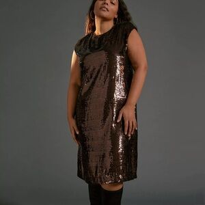 Anthropologie Maeve Sequin Midi Dress Wine Size M Medium